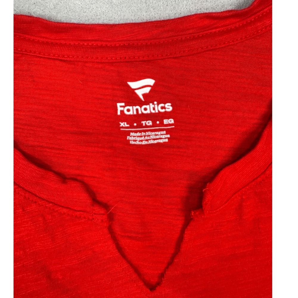 Wisconsin Badgers Football Women XL Red Cotton Slub V-Neck Tee NCAA Bucky UW - Picture 4 of 16